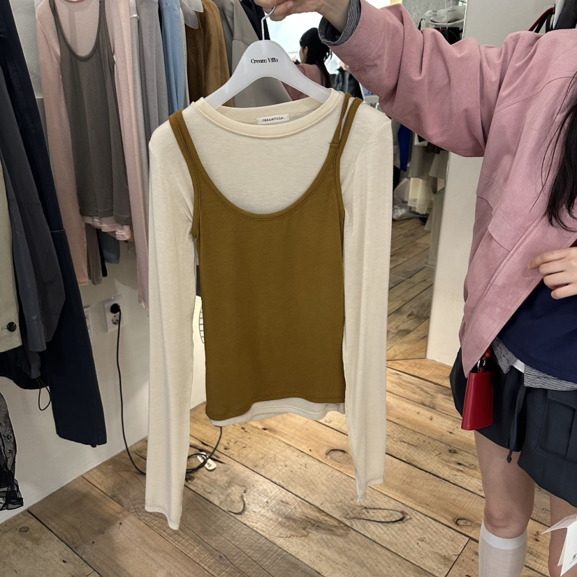 CREAM VILLA東大門代購女裝新品時尚吊帶背心不含內搭CREAMVILLA吊帶/背心圖色1