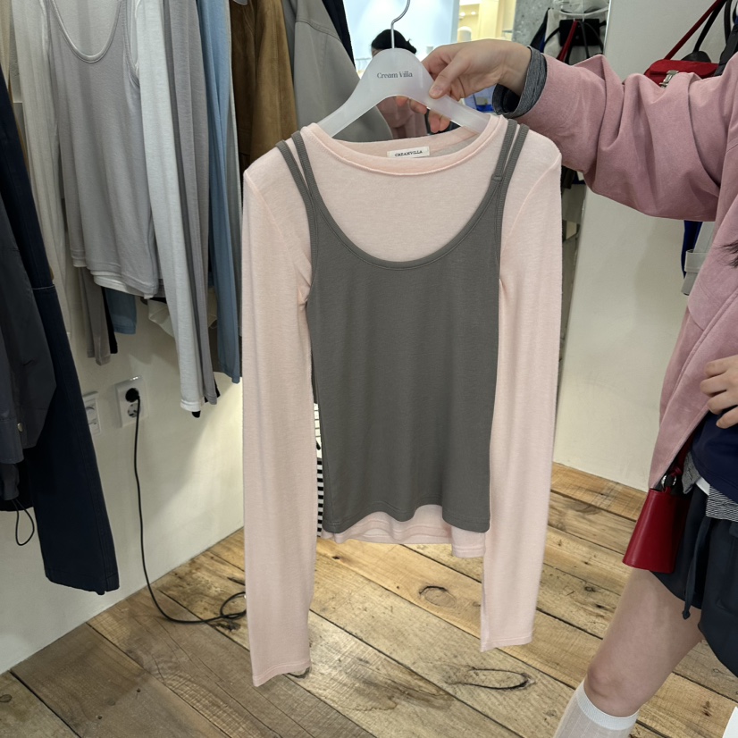 CREAM VILLA東大門代購女裝新品時尚吊帶背心不含內搭CREAMVILLA吊帶/背心圖色2
