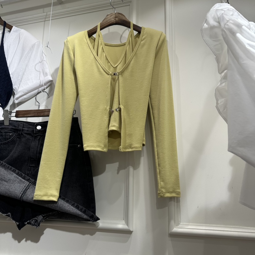 J.RITZY東大門實拍女士新款時尚真品26春夏針織衫假兩件J.RITZY針織衫圖色1