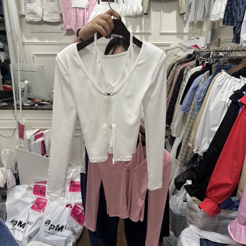 J.RITZY東大門實拍女士新款時尚真品26春夏針織衫假兩件J.RITZY針織衫圖色2