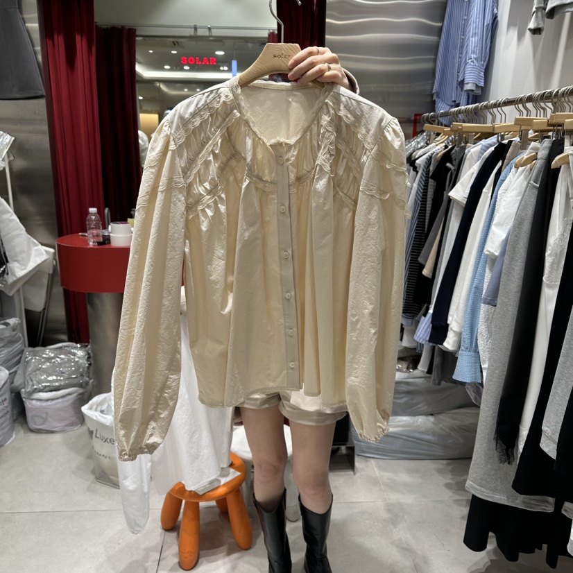 SOLAR東大門代購女裝新款熱賣時尚真品人氣26春夏襯衫蕾絲衫SOLAR襯衫/蕾絲衫圖色2