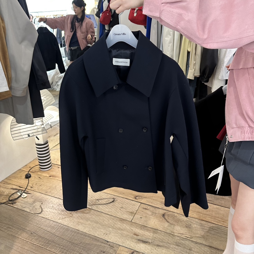 CREAM VILLA韓國代購女裝新款真品夾克CREAMVILLA夾克圖色2深藍色