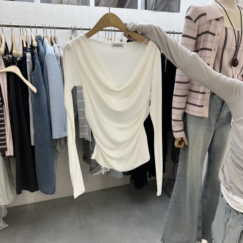 FOUNDATION東大門代購女士新品人氣時尚休閑熱賣26春夏長袖T恤FOUNDATION長袖T恤圖色1