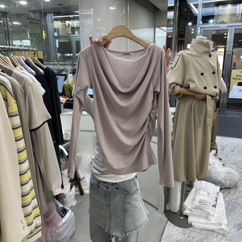 FOUNDATION東大門代購女士新品人氣時尚休閑熱賣26春夏長袖T恤FOUNDATION長袖T恤圖色3