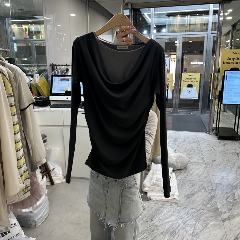 FOUNDATION東大門代購女士新品人氣時尚休閑熱賣26春夏長袖T恤FOUNDATION長袖T恤圖色4