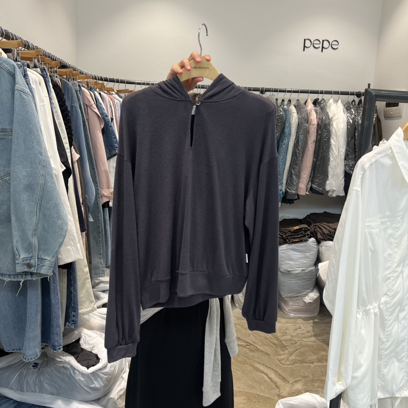 ALMOND PEPE東大門實拍女裝新品熱賣休閑26春夏衛衣紐扣ALMOND PEPE衛衣圖色3