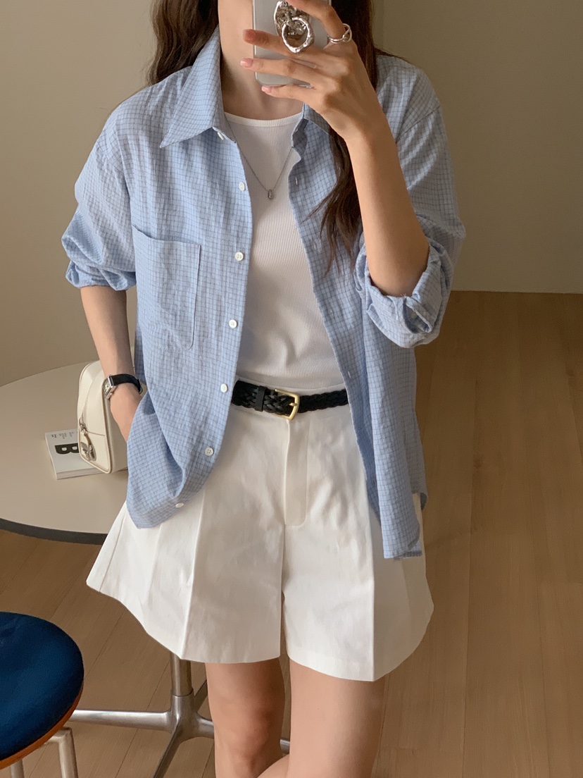 FF/SUNDAY東大門直郵女士新款休閑熱賣26春夏襯衫蕾絲衫格紋FF/SUNDAY襯衫/蕾絲衫圖色2