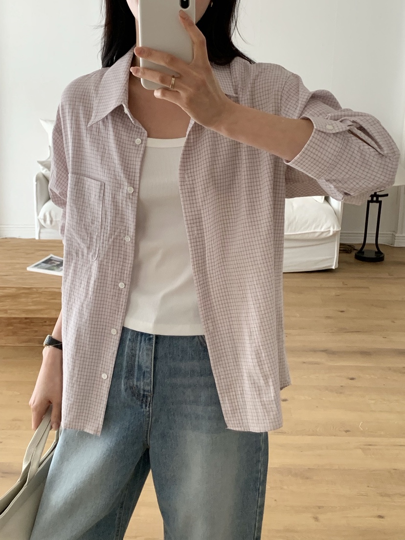 FF/SUNDAY東大門直郵女士新款休閑熱賣26春夏襯衫蕾絲衫格紋FF/SUNDAY襯衫/蕾絲衫圖色4