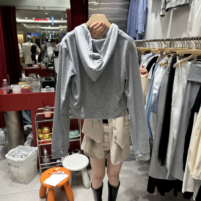 SOLAR東大門直郵女裝新款26春夏人氣真品休閑夾克連帽拉鏈衫SOLAR夾克