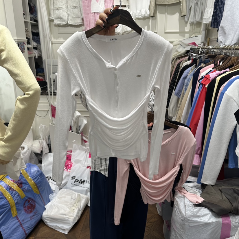 J.RITZY韓國直郵女士新款職業26春夏真品休閑長袖T恤假兩件J.RITZY長袖T恤圖色2