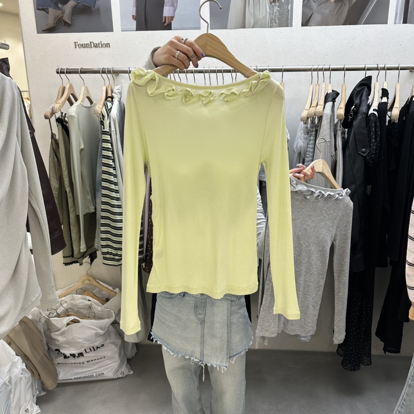 FOUNDATION東大門直郵女裝新品人氣休閑職業推薦真品長袖T恤FOUNDATION長袖T恤