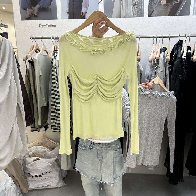 FOUNDATION東大門直郵女裝新品人氣休閑職業推薦真品長袖T恤FOUNDATION長袖T恤圖色2