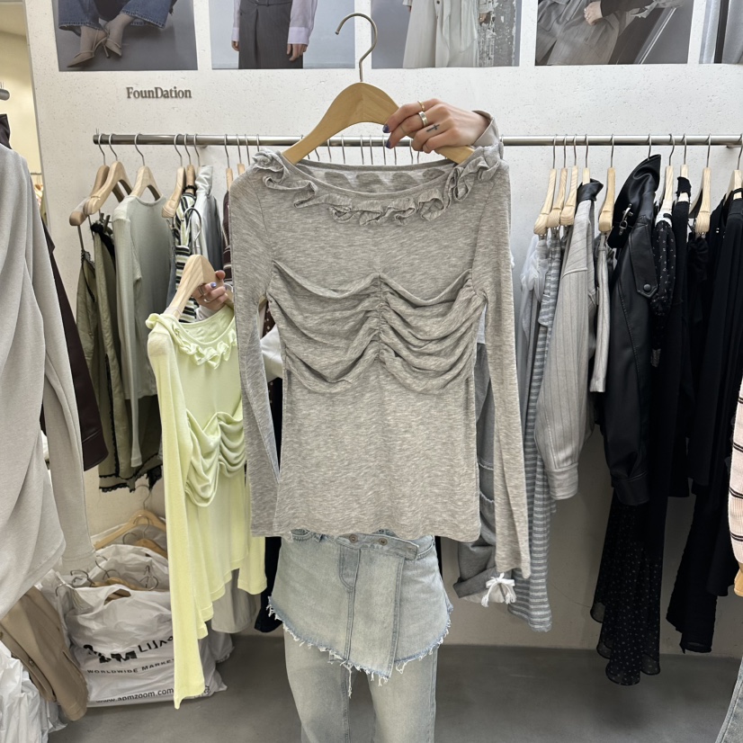 FOUNDATION東大門直郵女裝新品人氣休閑職業推薦真品長袖T恤FOUNDATION長袖T恤圖色3