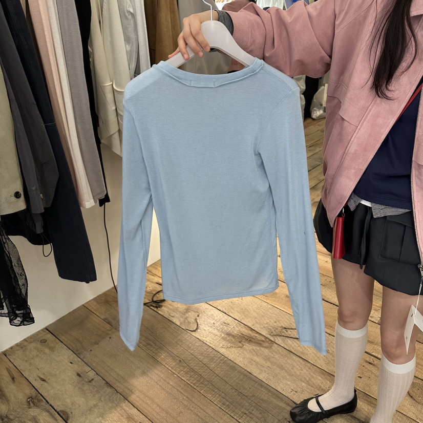 CREAM VILLA韓國直郵女士新款熱賣長袖T恤CREAMVILLA長袖T恤