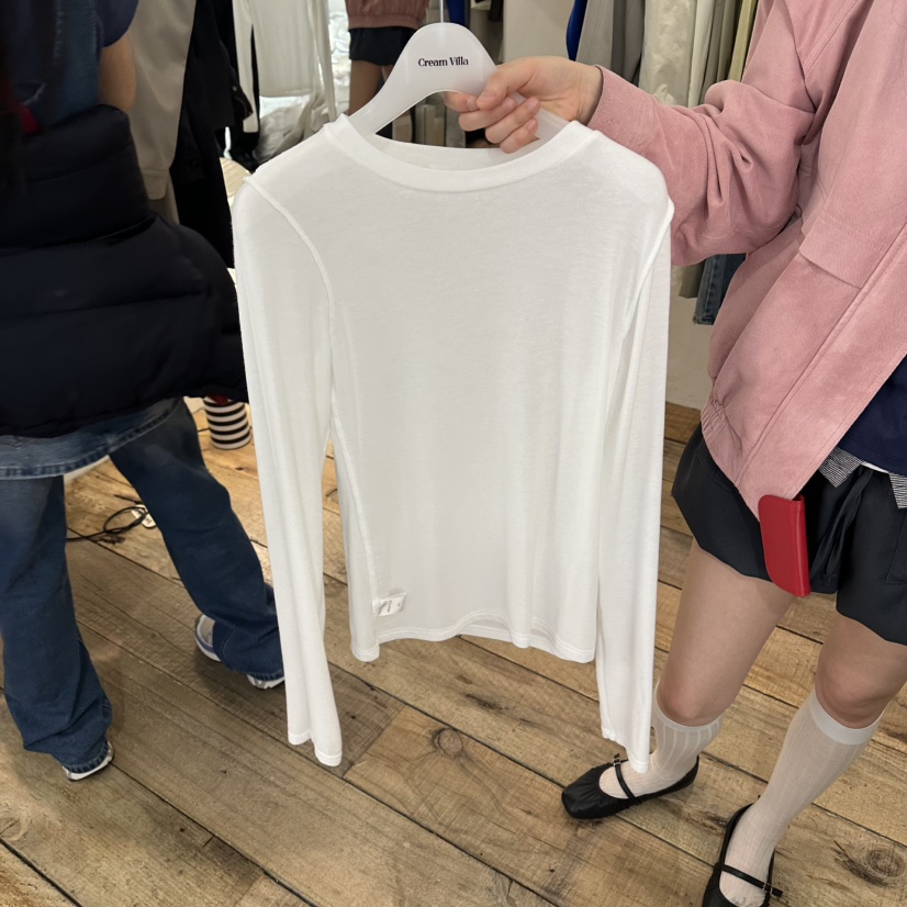 CREAM VILLA韓國直郵女士新款熱賣長袖T恤CREAMVILLA長袖T恤圖色1