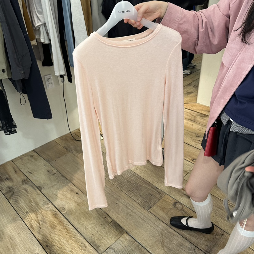 CREAM VILLA韓國直郵女士新款熱賣長袖T恤CREAMVILLA長袖T恤圖色2
