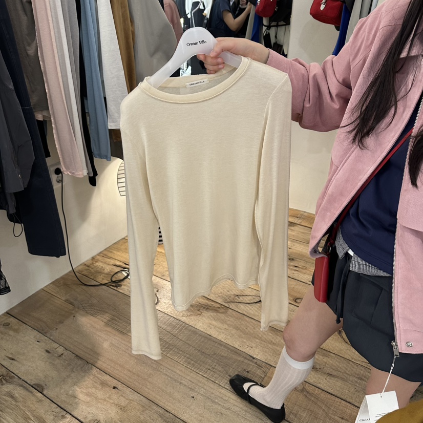 CREAM VILLA韓國直郵女士新款熱賣長袖T恤CREAMVILLA長袖T恤圖色3