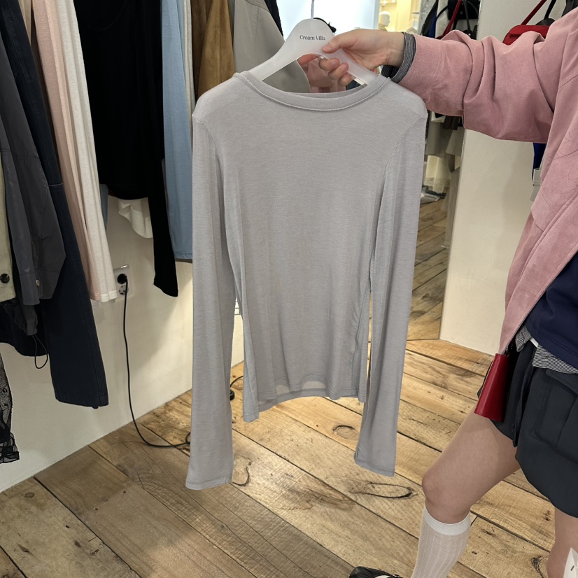 CREAM VILLA韓國直郵女士新款熱賣長袖T恤CREAMVILLA長袖T恤圖色4