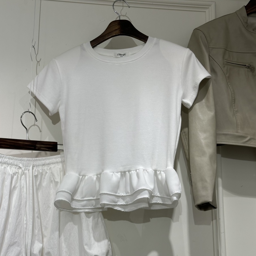 J.RITZY韓國直郵女裝新品26春夏推薦人氣時尚職業熱賣T恤J.RITZYT恤圖色1