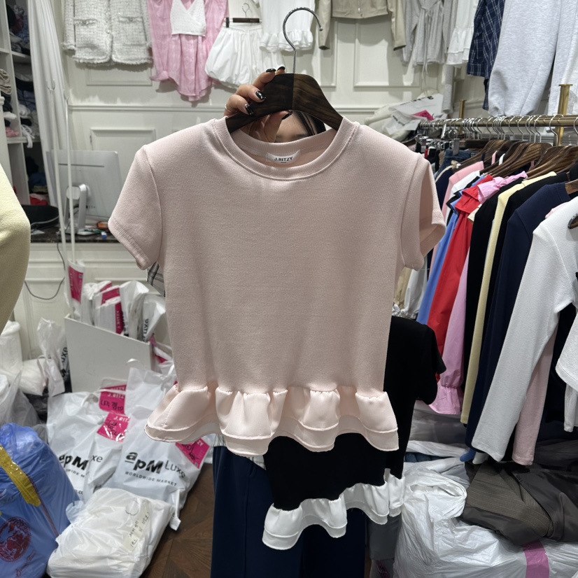 J.RITZY韓國直郵女裝新品26春夏推薦人氣時尚職業熱賣T恤J.RITZYT恤圖色2