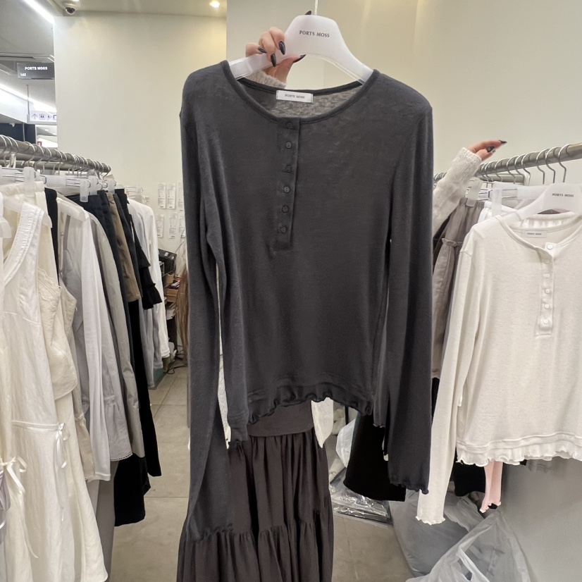 PORTS MOSS東大門直郵女裝新品人氣26春夏推薦時尚長袖T恤PORTS MOSS長袖T恤圖色2