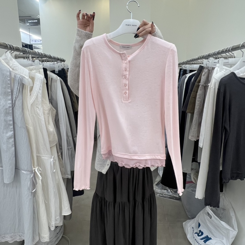 PORTS MOSS東大門直郵女裝新品人氣26春夏推薦時尚長袖T恤PORTS MOSS長袖T恤圖色3