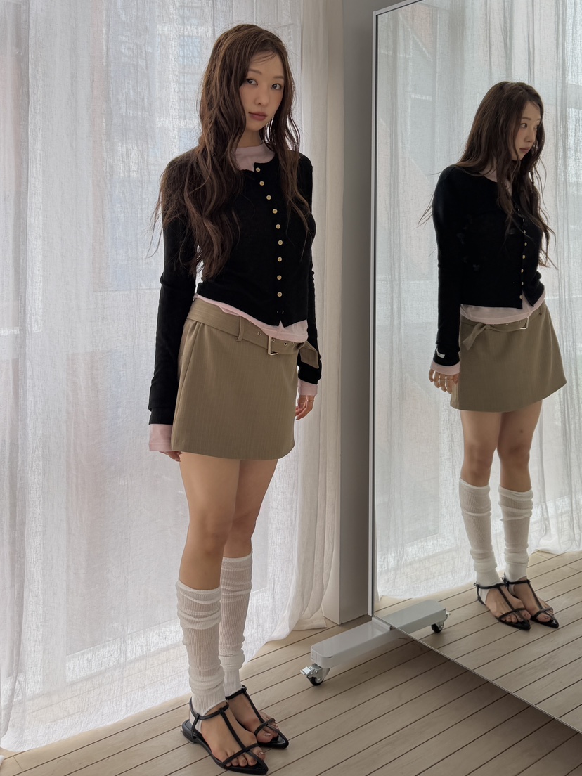 I MFACT韓國代購女士新款真品26春夏長袖T恤天絲開衫羅紋I MFACT長袖T恤