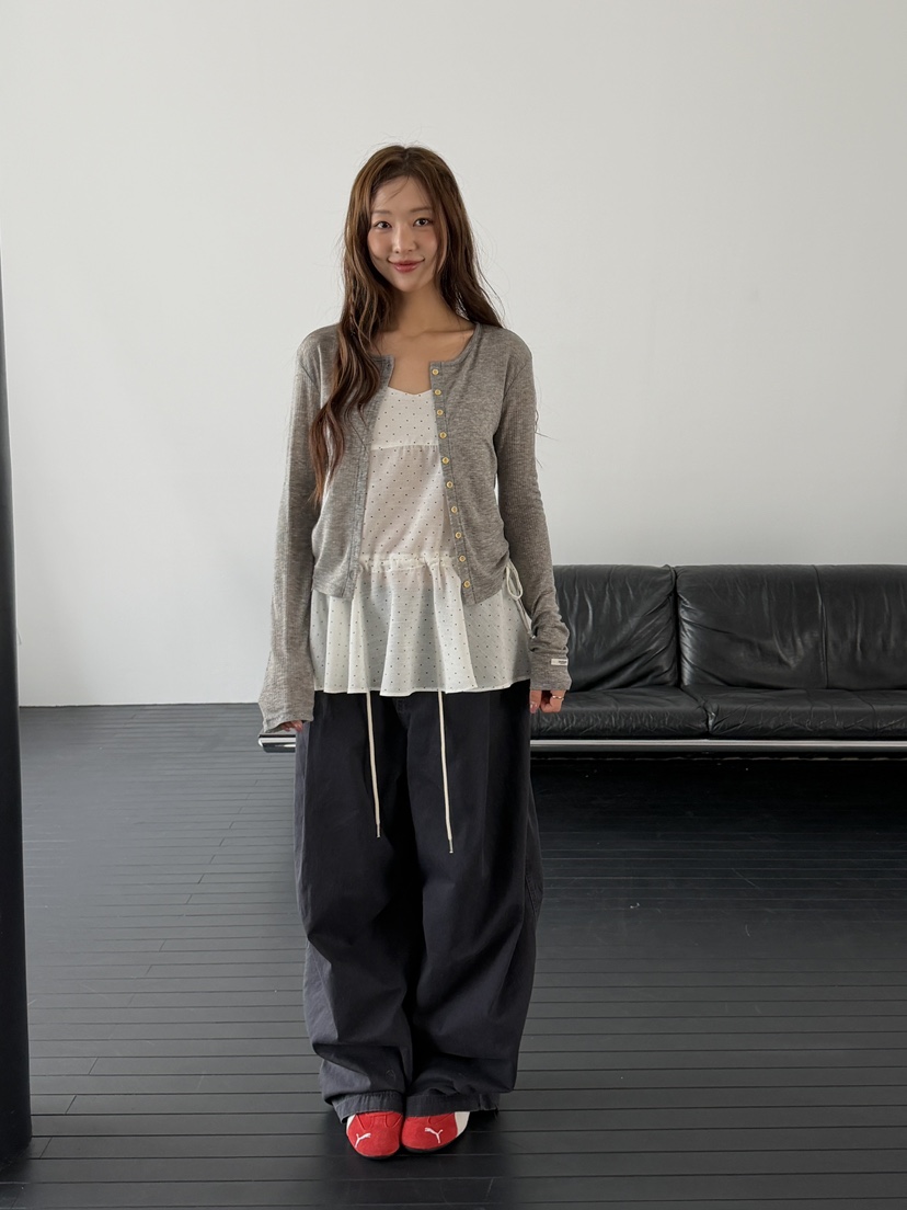 I MFACT韓國代購女士新款真品26春夏長袖T恤天絲開衫羅紋I MFACT長袖T恤