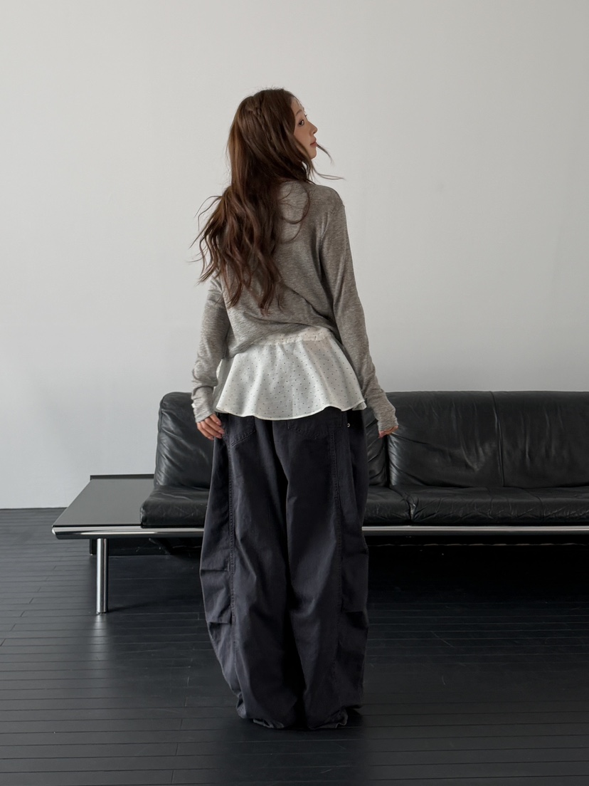 I MFACT韓國代購女士新款真品26春夏長袖T恤天絲開衫羅紋I MFACT長袖T恤