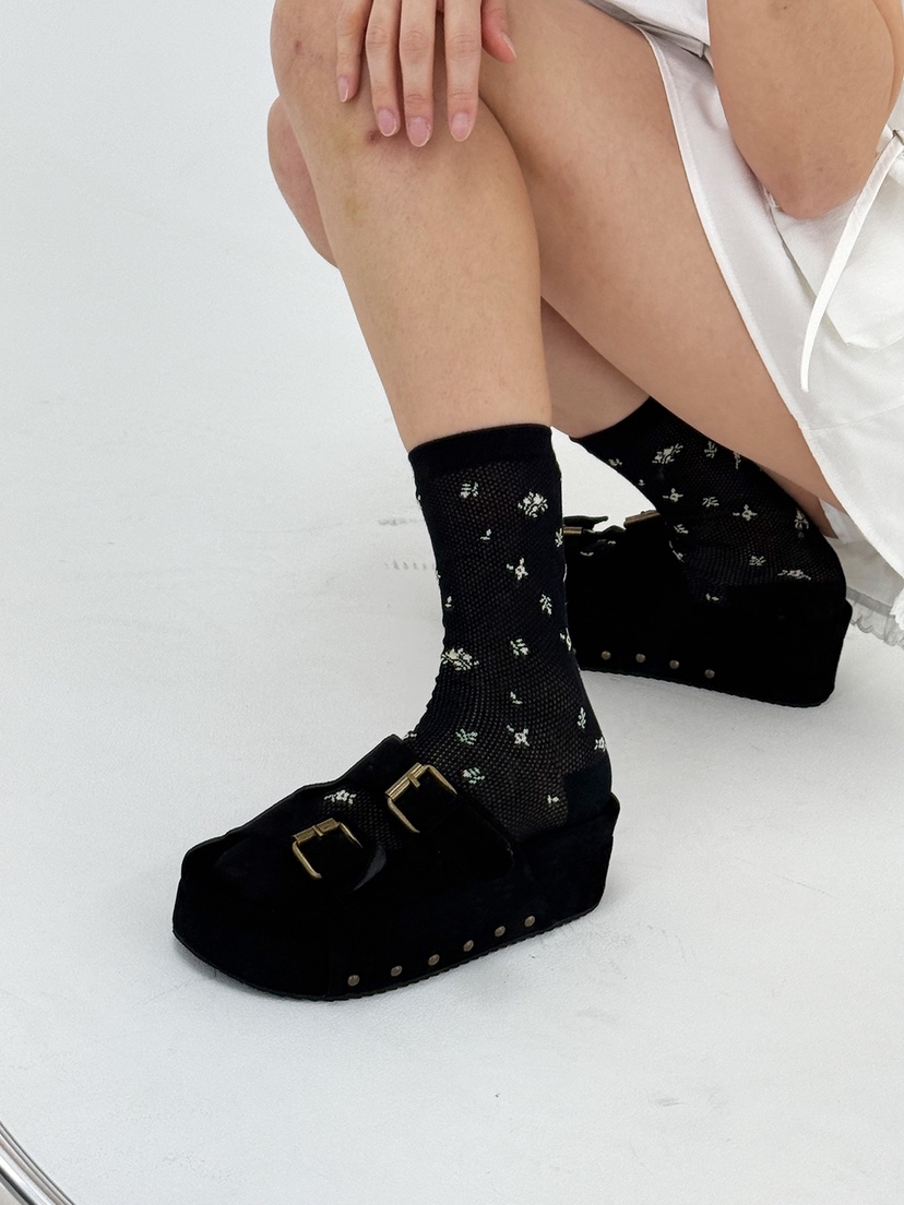 NICEALICE韓國直郵女裝新款職業26春夏休閑真品襪子網眼花朵NICEALICE襪子