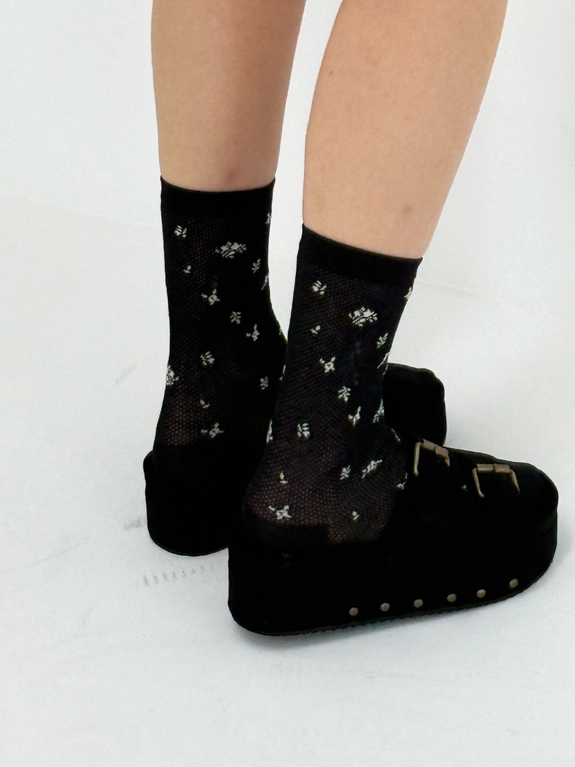 NICEALICE韓國直郵女裝新款職業26春夏休閑真品襪子網眼花朵NICEALICE襪子