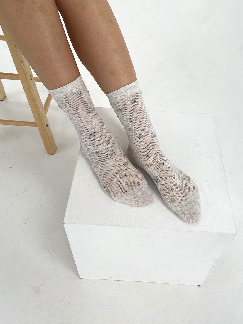 NICEALICE韓國直郵女裝新款職業26春夏休閑真品襪子網眼花朵NICEALICE襪子圖色2