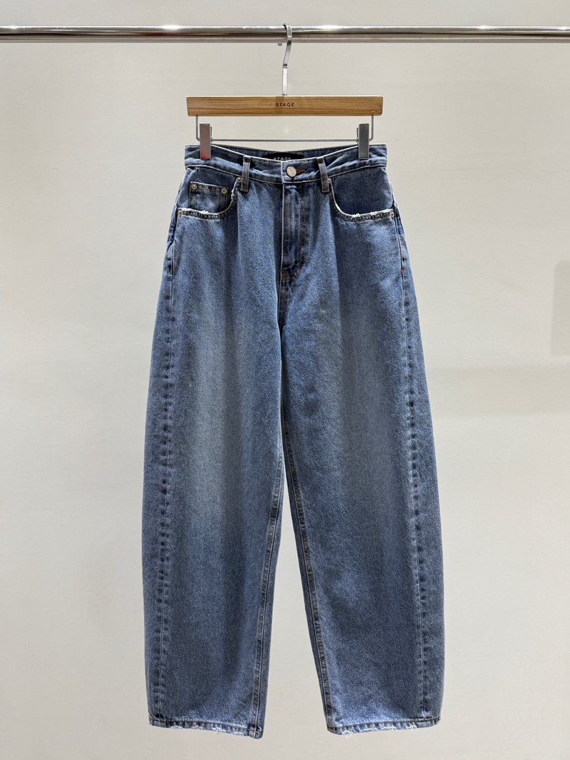 STAGE韓國代購女士新款熱賣人氣時尚真品26春夏休閑牛仔褲STAGE牛仔褲圖色1