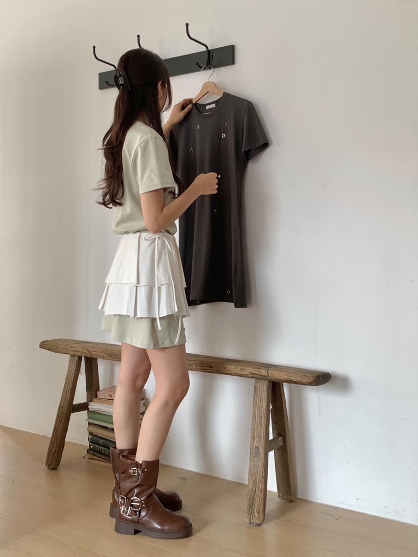 RE:OPENING東大門代購女裝新款真品時尚人氣職業短裙褶皺RE:OPENING短裙