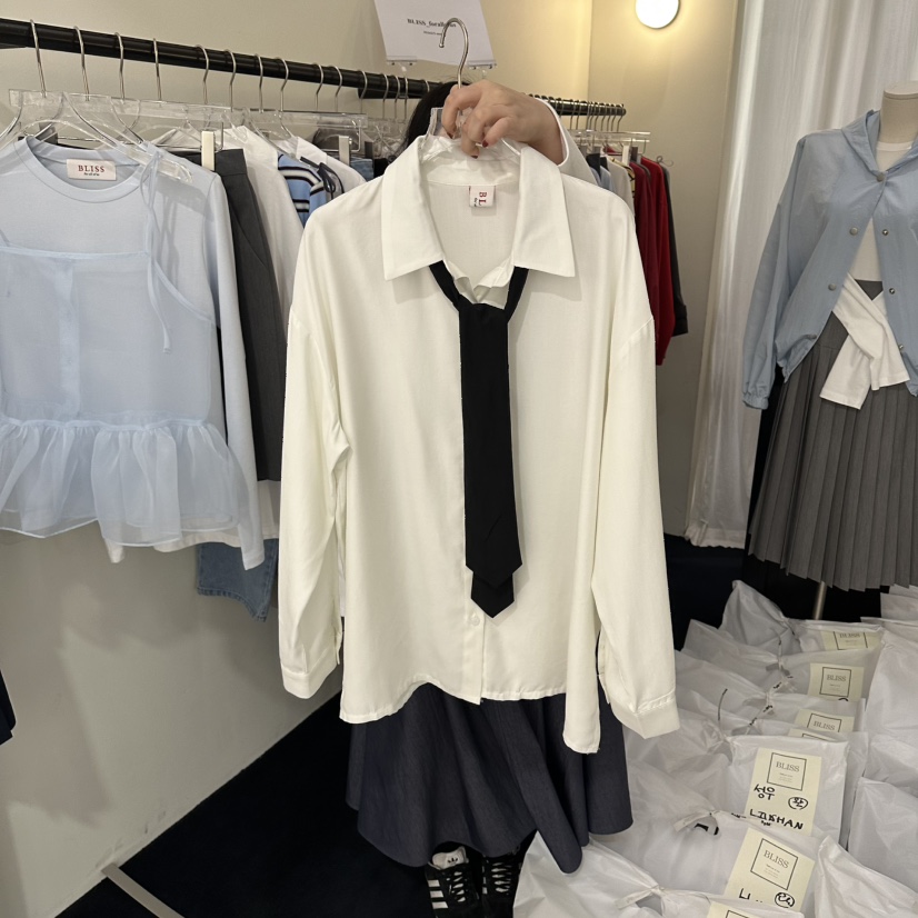 BLISS東大門代購女士新品人氣熱賣26春夏推薦休閑襯衫蕾絲衫BLISS襯衫/蕾絲衫圖色1