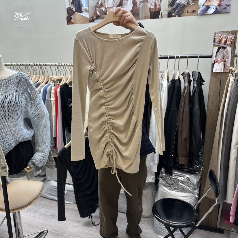 STICK WITH東大門直郵女裝新品熱賣職業真品人氣26春夏連衣裙STICK WITH連衣裙圖色1