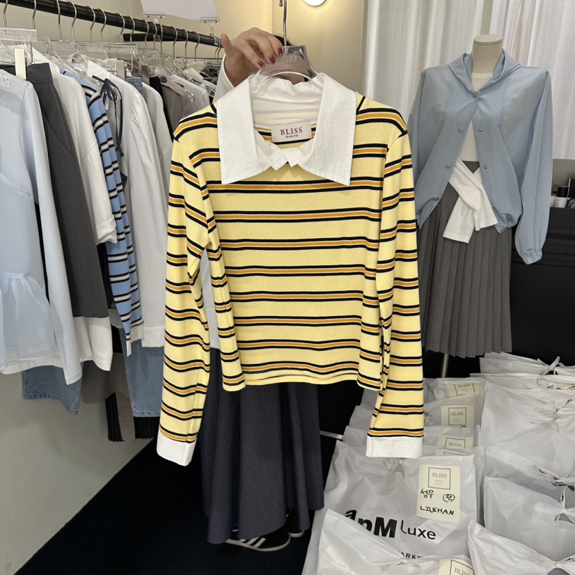 BLISS韓國代購女裝新款人氣真品熱賣職業時尚推薦長袖T恤BLISS長袖T恤圖色1