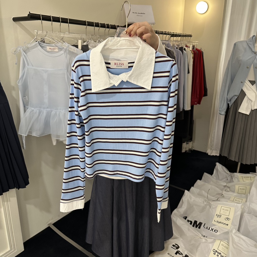 BLISS韓國代購女裝新款人氣真品熱賣職業時尚推薦長袖T恤BLISS長袖T恤圖色3