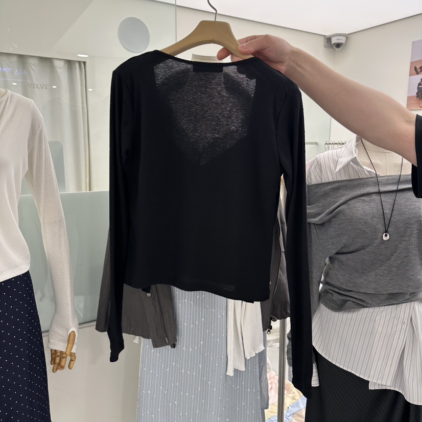 TWELVE東大門實拍女士新品休閑真品時尚職業長袖T恤假兩件TWELVE長袖T恤