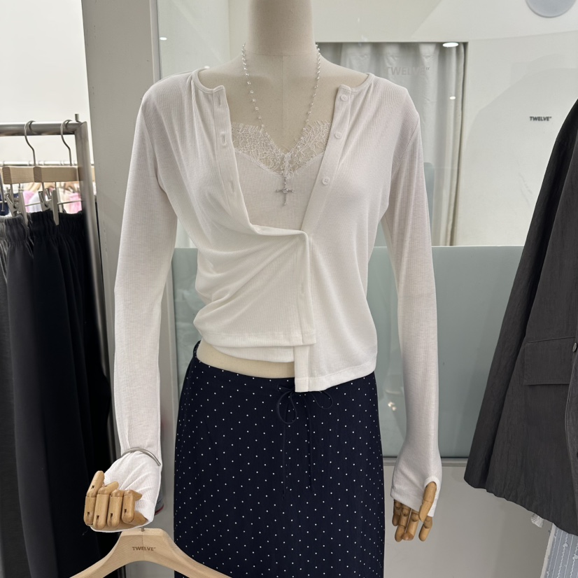 TWELVE東大門實拍女士新品休閑真品時尚職業長袖T恤假兩件TWELVE長袖T恤圖色1