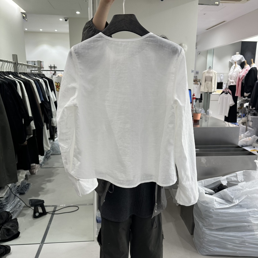 DIARRA韓國代購女裝新品人氣熱賣推薦襯衫蕾絲衫刺繡亞麻DIARRA襯衫/蕾絲衫