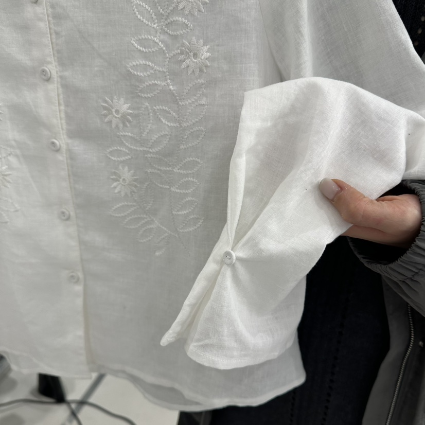 DIARRA韓國代購女裝新品人氣熱賣推薦襯衫蕾絲衫刺繡亞麻DIARRA襯衫/蕾絲衫