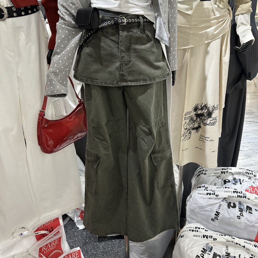 RARE CLOSET東大門實拍女裝新品時尚人氣休閑裙褲含腰帶RARE CLOSET裙褲圖色1