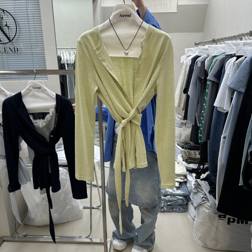 ASCEND東大門代購女士新款時尚真品針織衫不含內搭柔軟開衫ASCEND針織衫圖色1