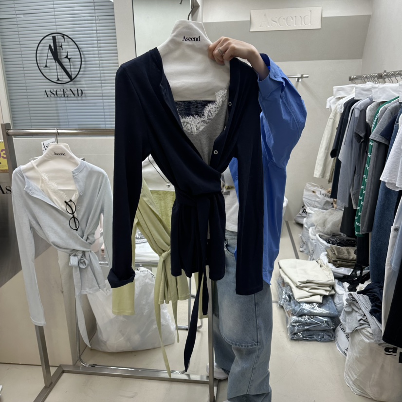 ASCEND東大門代購女士新款時尚真品針織衫不含內搭柔軟開衫ASCEND針織衫圖色2