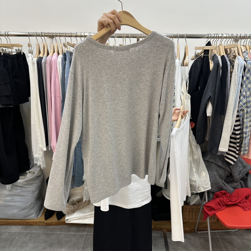 DELIGHT-L東大門實拍女裝新品職業26春夏休閑長袖T恤刺繡DELIGHT-L長袖T恤