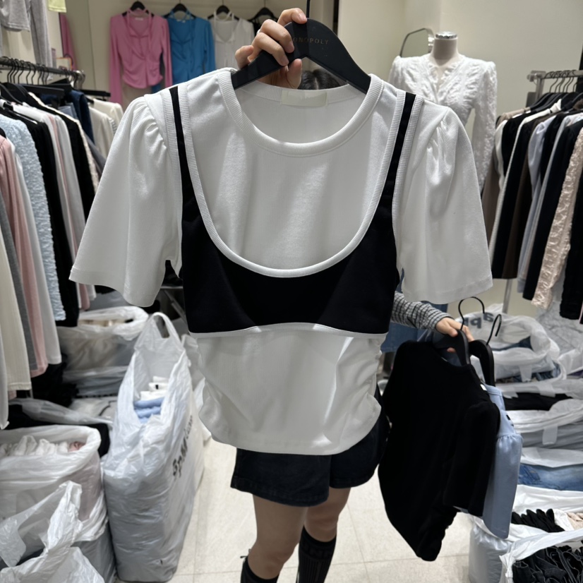 MONOPOLY東大門代購女裝新款真品休閑26春夏人氣T恤假兩件MONO_POLYT恤圖色1