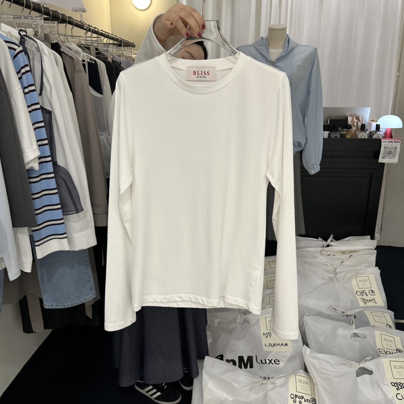 BLISS韓國直郵女士新品人氣真品時尚休閑熱賣推薦長袖T恤BLISS長袖T恤圖色1