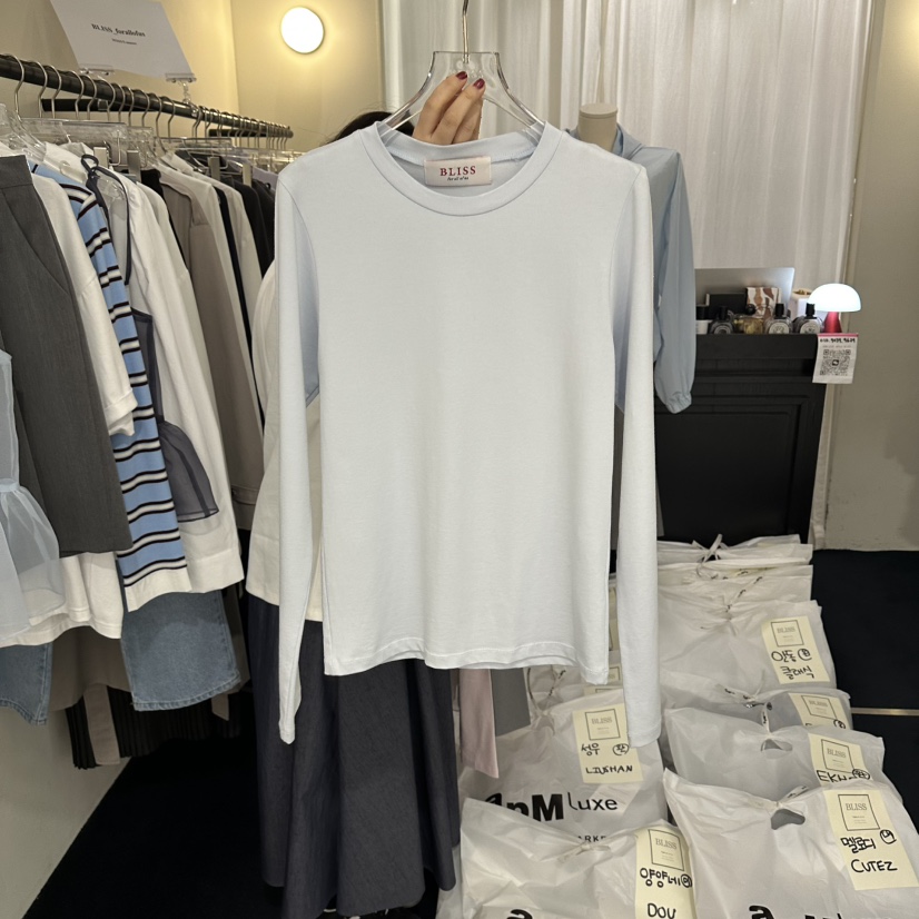 BLISS韓國直郵女士新品人氣真品時尚休閑熱賣推薦長袖T恤BLISS長袖T恤圖色2