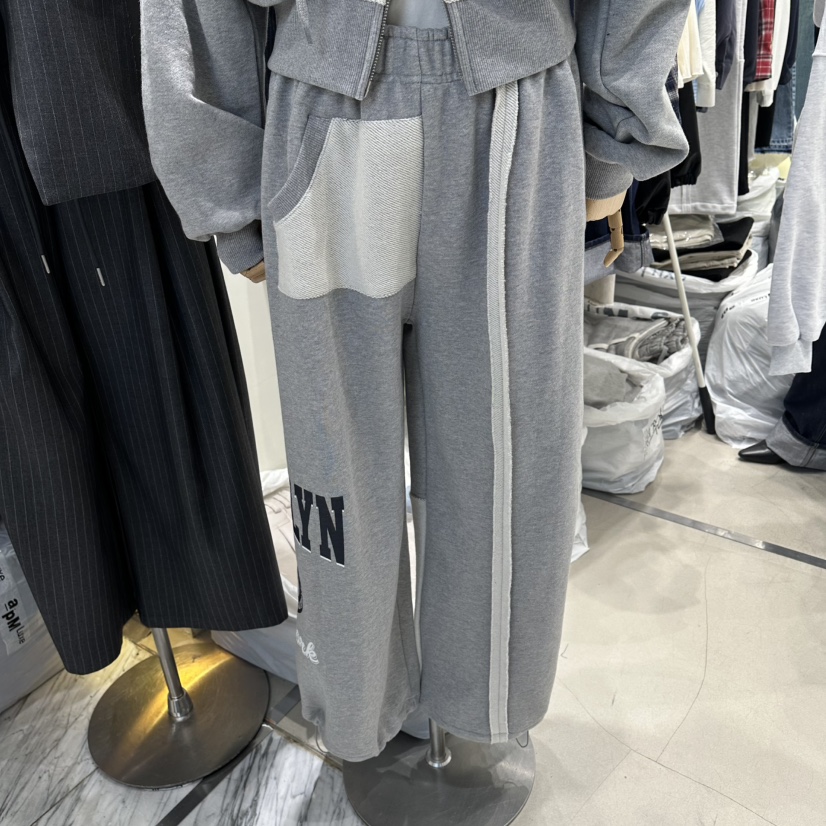 AT THE END韓國代購女裝新品熱賣休閑時尚26春夏休閑褲AT THE END休閑褲圖色1灰色